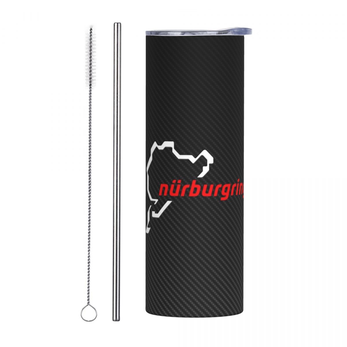 Tumbler 20Oz White - Термокружка Nurburgring из углеродного волокна, бело-красная,