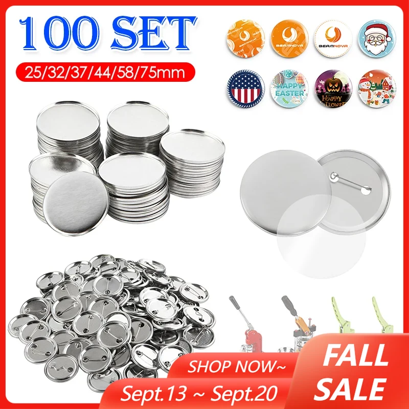 100 комплектов пустых бейджей, – обзор и цена Button Badge Blank